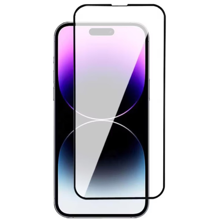 Folie Sticla Securizata compatibila cu Apple iPhone 15 PRO, Full Glue, Full Cover, Negru