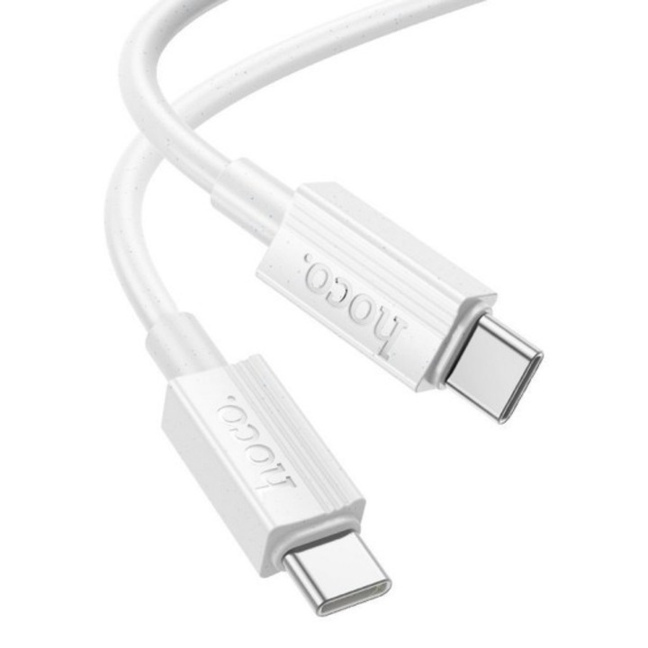Hoco USB-C-ről USB-C-re adat- és töltőkábel, 60W teljesítmény, 1M hosszúság, fehér, X107
