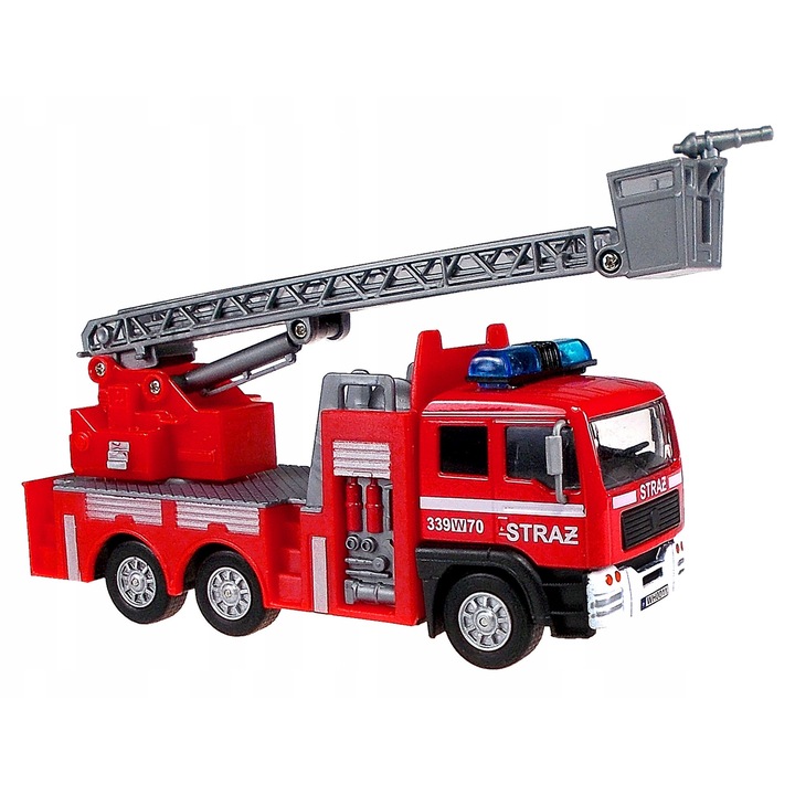 Masinuta pompier cu sunet Hipo, 15x6,5cm, rosie