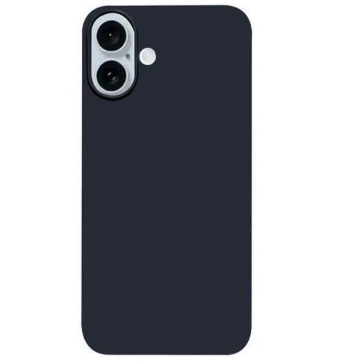 Husa Compatibila cu Apple iPhone 16, Matte TPU, Soft Silicone Premium, Microfibra in interior ( catifea ), Negru