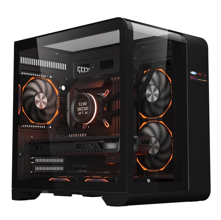 Sistem PC Gaming 1stPlayer® cu Intel® Core™ i9 12900KF Alder Lake 5.2 GHz, 32GB DDR5, SSD 1 TB M.2, GeForce® RTX™ 5060 8 GB GDDR7, liquid cooling, WiFi, RT5B96, No OS