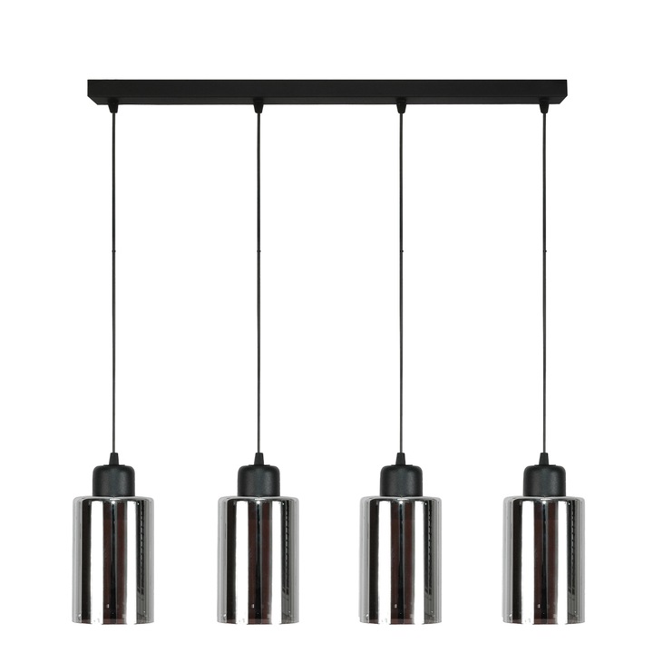 Lustra EDYLIT, model LOYD SV 15-571, 100x76cm, negru, abajur sticla grafit