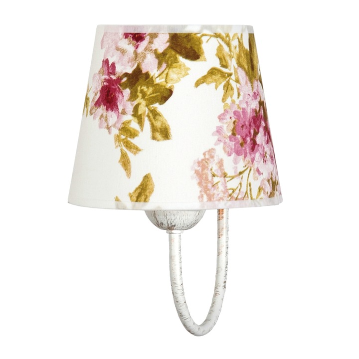 EDYLIT fali lámpa, IZA 12-183 modell, modern design, pamut lámpaernyő, fehér, 20x18cm