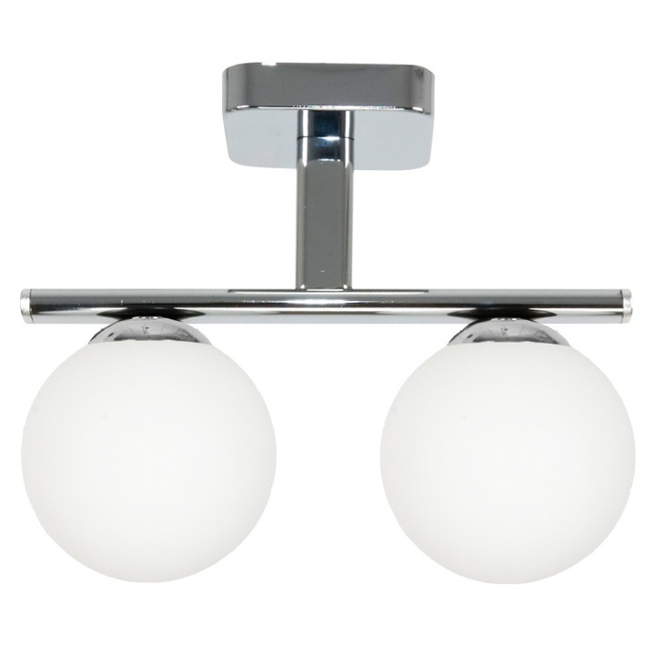 Lustra Edylit, metal, 25x35cm, argintiu/alb