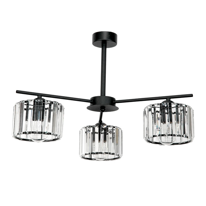 EDYLIT Apulla 15-102 mennyezeti lámpa, fekete, 3xE27, 37x56cm