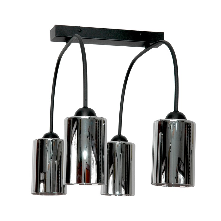 Plafoniera suspendata negru CLASIC abajur din sticla 15-491 DAVIS