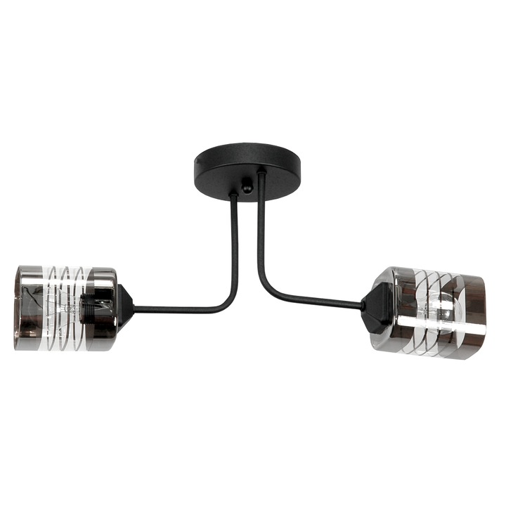 Fekete CLASIC függesztett mennyezeti lámpa üvegernyővel 15-478 ENOLI