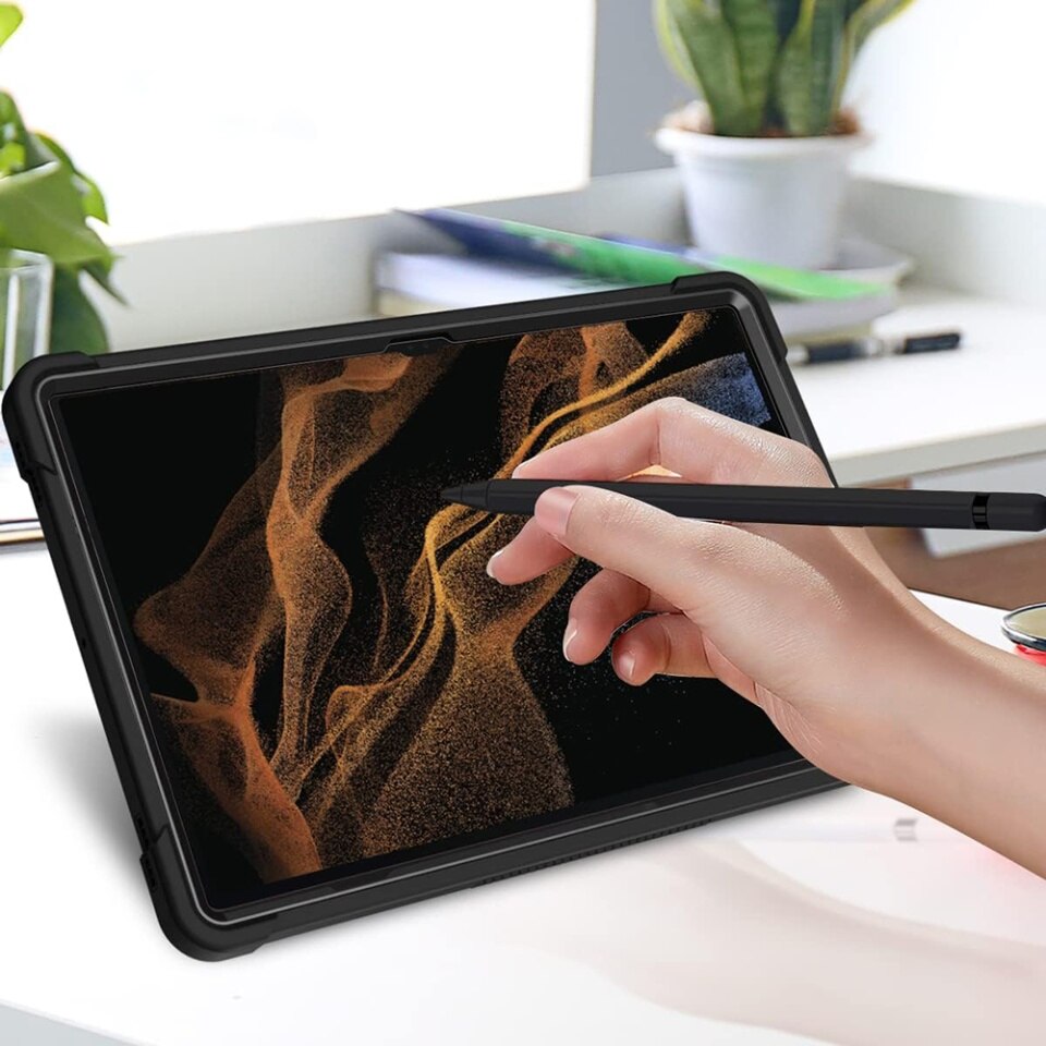 Husa Shockproof Armor pentru Samsung Galaxy Tab S10+/S9+/S9Fe+, 12.4", Sigloo, stand Built-in, Protectie 360, Roz