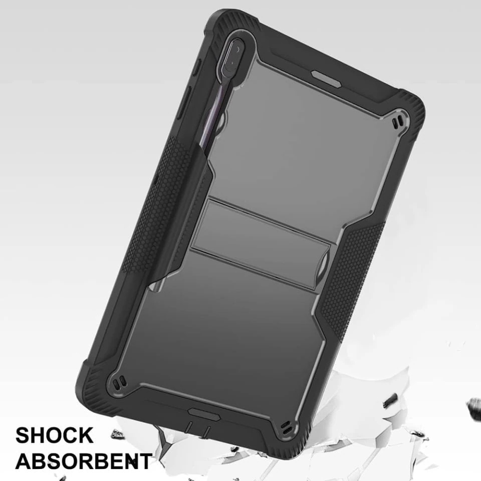 Husa Shockproof Armor pentru Samsung Galaxy Tab S10+/S9+/S9Fe+, 12.4", Sigloo, stand Built-in, Protectie 360, Negru