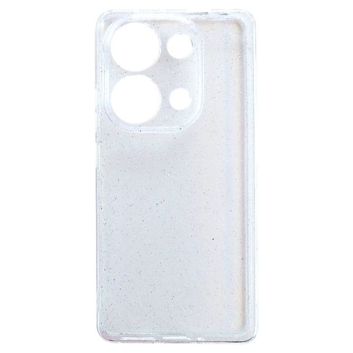 Предпазен калъф TelForce Shine за Xiaomi Redmi Note 13 Pro/Poco M6 Pro, Прозрачен/Сребрист