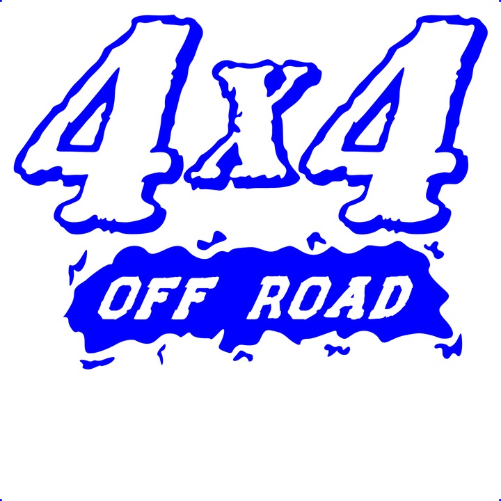 Sticker auto 4x4-off-road, Cri-Flo, Culoare Albastru, Marime 21 cm