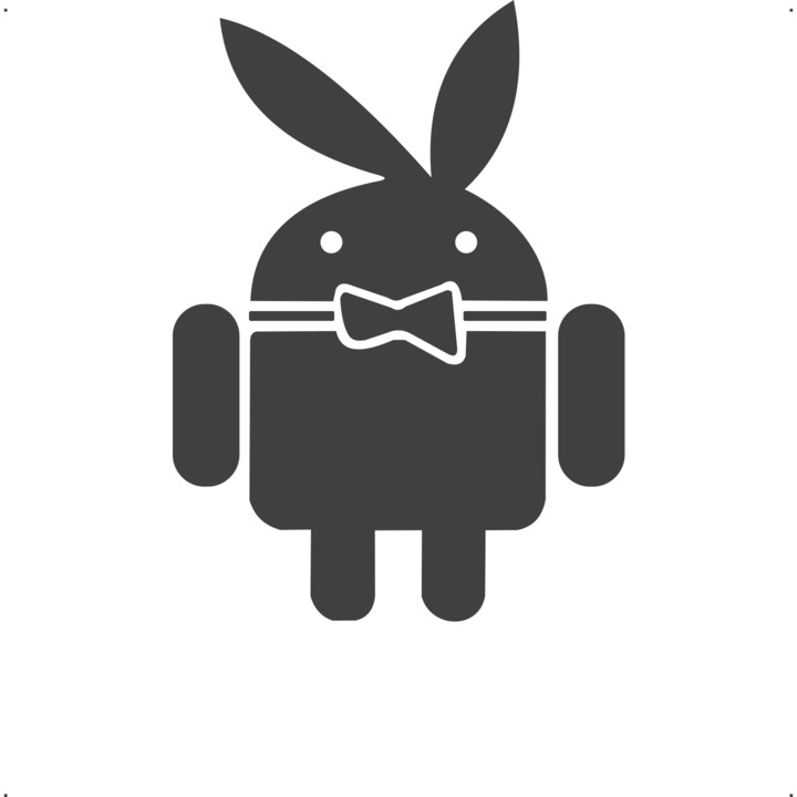 Sticker auto android-playboy, Cri-Flo, Culoare Gri, Marime 21 cm