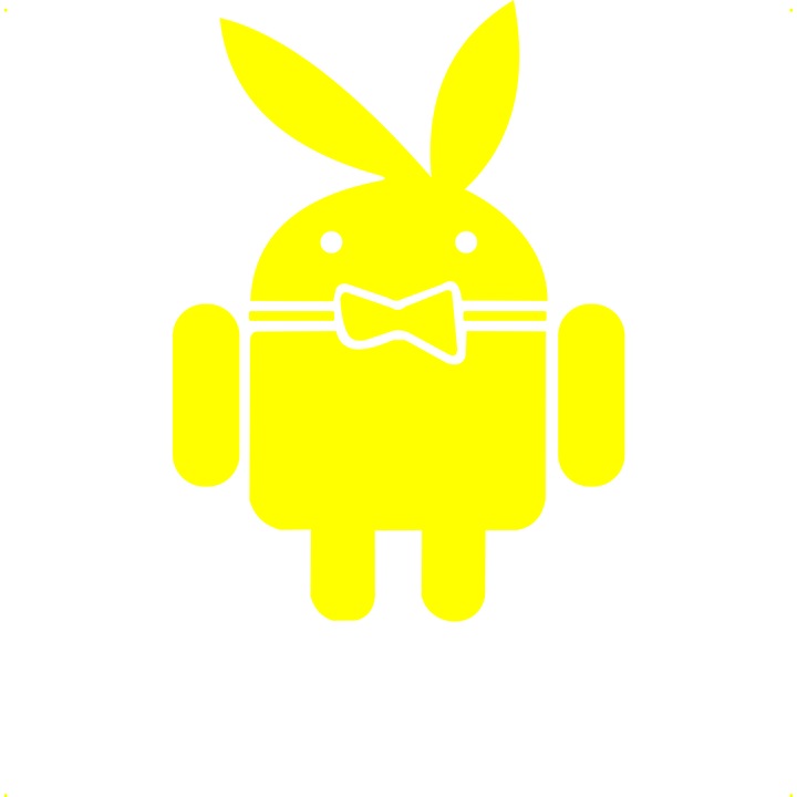 Sticker auto android-playboy, Cri-Flo, Culoare Galben, Marime 21 cm