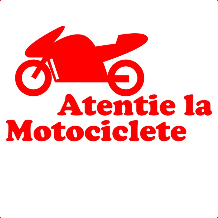 Sticker auto atentie-la-moto-v4, Cri-Flo, Culoare Rosu, Marime 21 cm