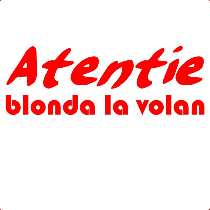 Sticker auto atentie-blonda-la-volan, Cri-Flo, Culoare Rosu, Marime 21 cm