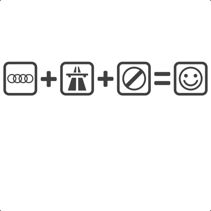 Sticker auto audi-autostrada, Cri-Flo, Culoare Gri, Marime 21 cm