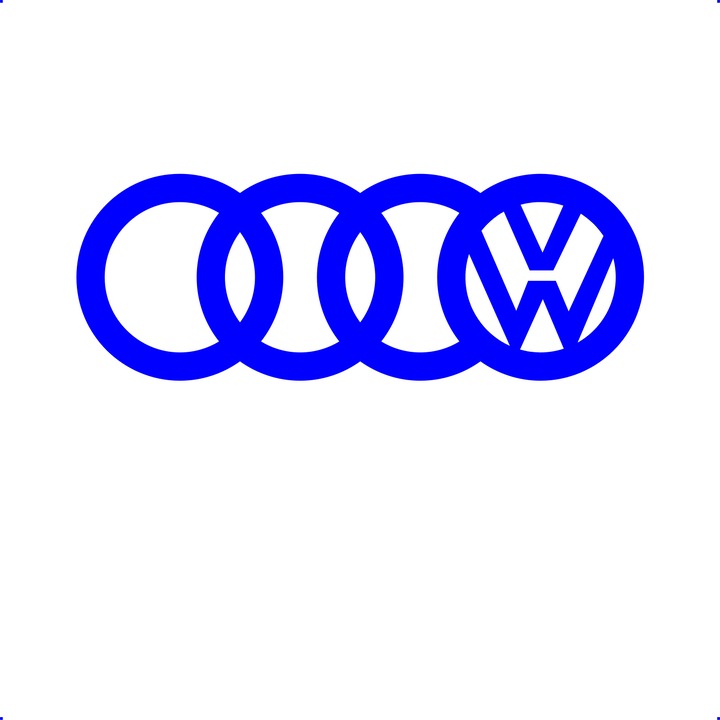 Sticker auto audi-vw, Cri-Flo, Culoare Albastru, Marime 21 cm