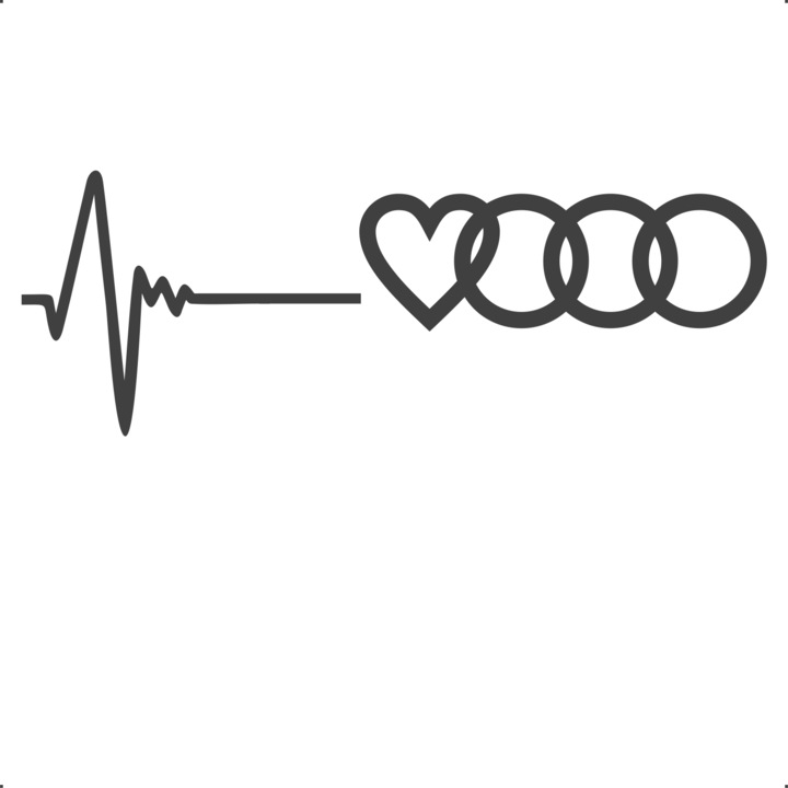 Sticker auto audi-love, Cri-Flo, Culoare Gri, Marime 21 cm