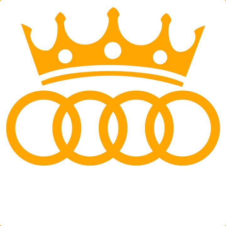 Sticker auto audi-coroana, Cri-Flo, Culoare Portocaliu, Marime 21 cm