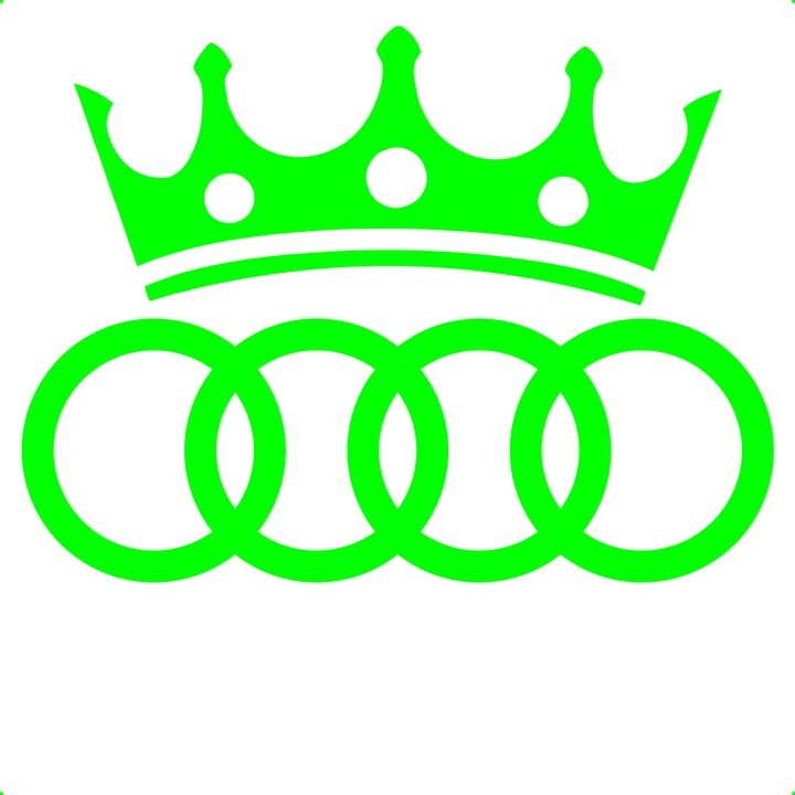 Sticker auto audi-coroana, Cri-Flo, Culoare Verde, Marime 21 cm