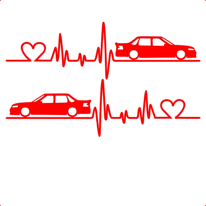 Sticker auto auto-love, Cri-Flo, Culoare Rosu, Marime 21 cm