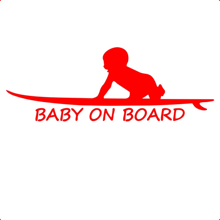 Sticker auto baby-on-board-placa, Cri-Flo, Culoare Rosu, Marime 21 cm