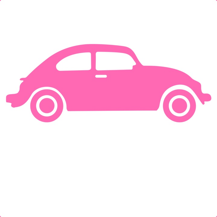 Sticker auto beetle, Cri-Flo, Culoare Roz, Marime 21 cm