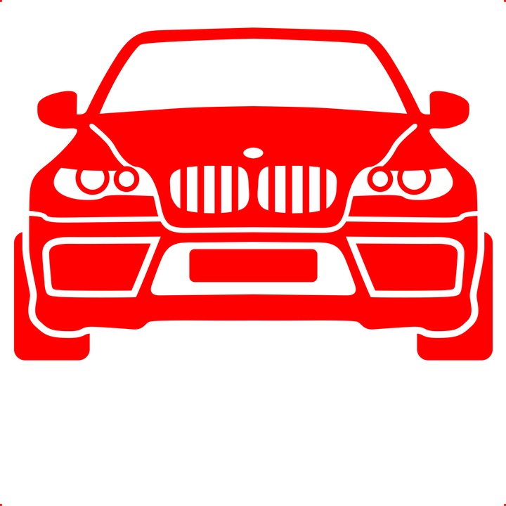 Sticker auto bmw-x-fata, Cri-Flo, Culoare Rosu, Marime 21 cm