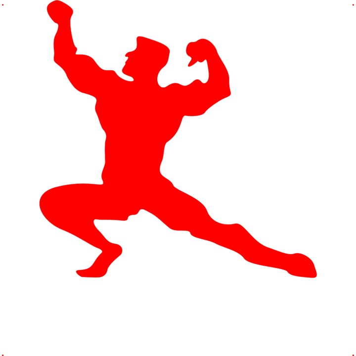 Sticker auto Body-Building-v2, Cri-Flo, Culoare Rosu, Marime 21 cm