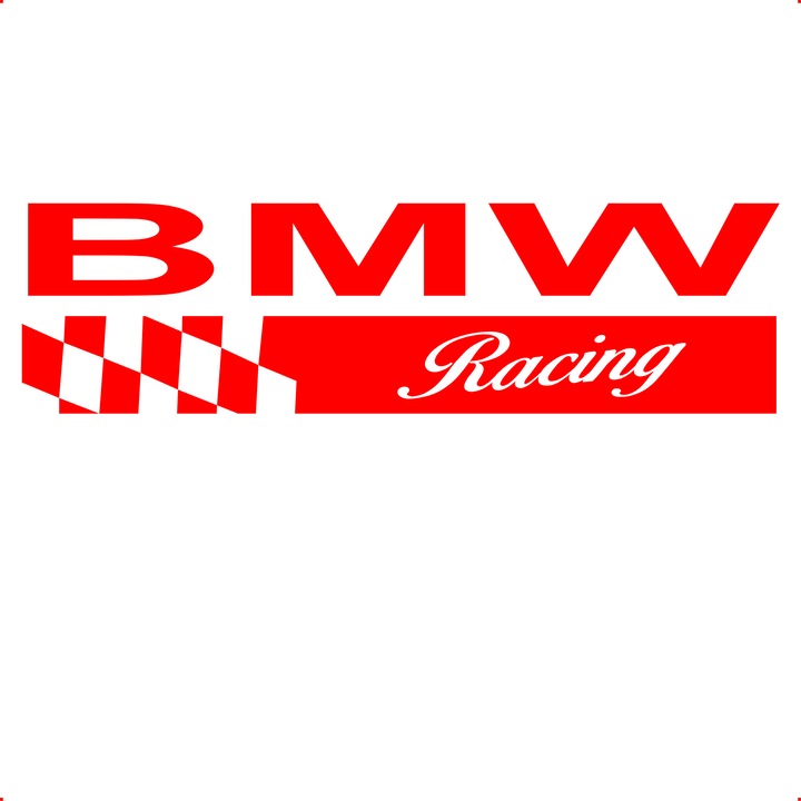 Sticker auto bmw-racing, Cri-Flo, Culoare Rosu, Marime 21 cm