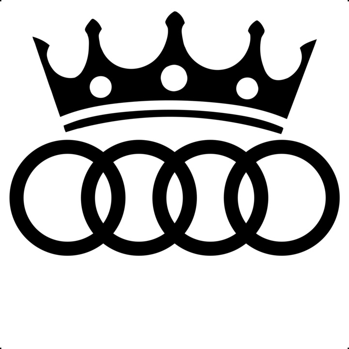 Sticker auto audi coroana, Cri Flo, Culoare Negru, Marime 21 cm