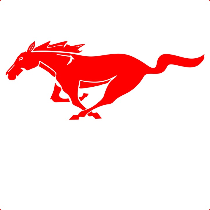 Sticker auto cal-mustang, Cri-Flo, Culoare Rosu, Marime 21 cm