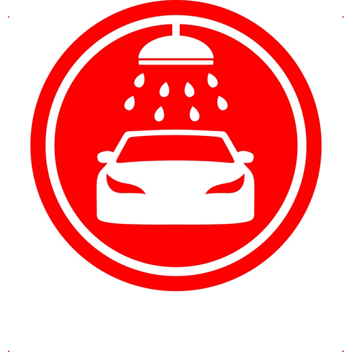 Sticker auto car-wash, Cri-Flo, Culoare Rosu, Marime 21 cm