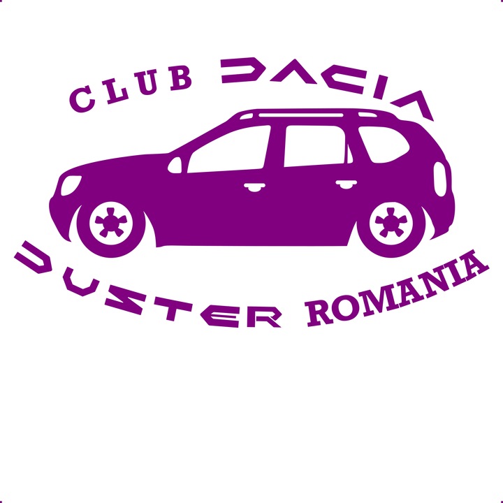 Sticker auto club-dacia-duster-romania-low, Cri-Flo, Culoare Mov, Marime 21 cm