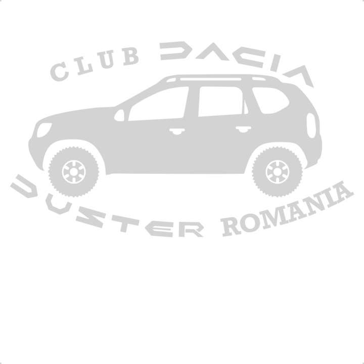 Sticker auto club-dacia-duster-romania-off-road, Cri-Flo, Culoare Alb, Marime 21 cm