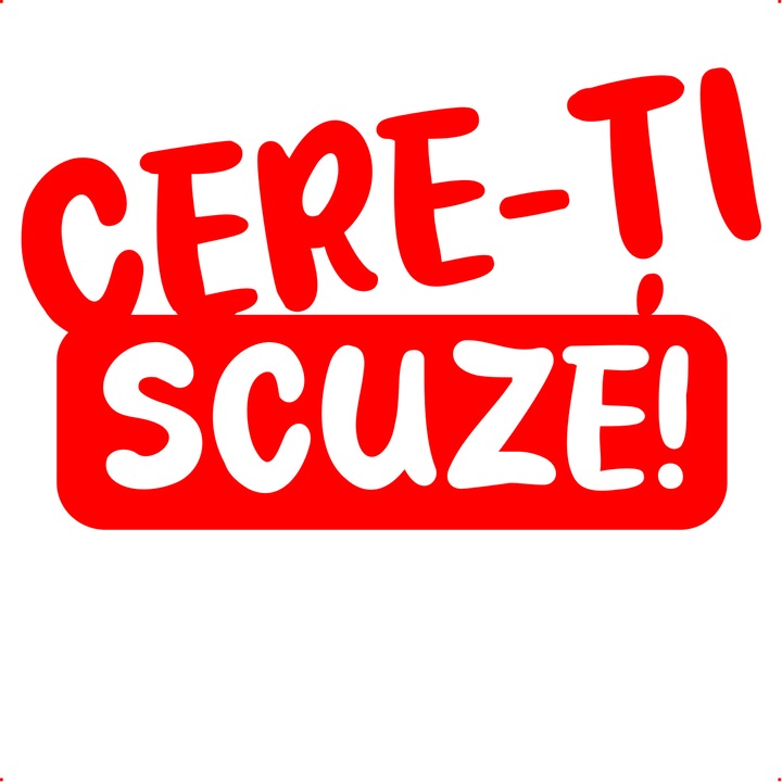 Sticker auto cere-scuze, Cri-Flo, Culoare Rosu, Marime 21 cm