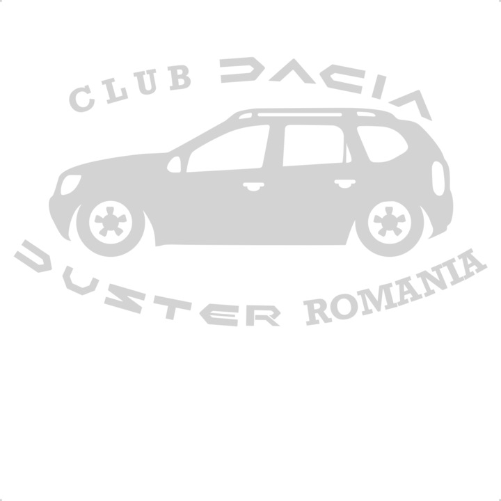 Sticker auto club-dacia-duster-romania-low, Cri-Flo, Culoare Alb, Marime 21 cm