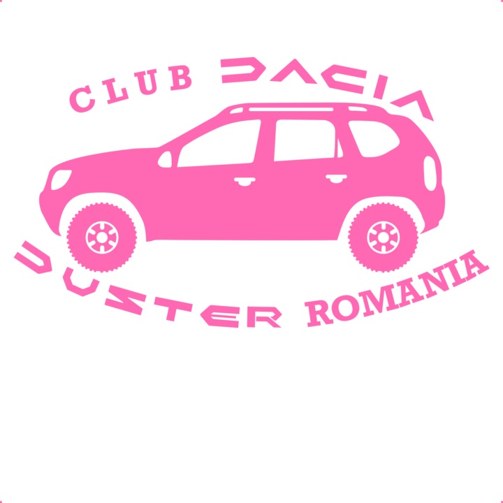 Sticker auto club-dacia-duster-romania-off-road, Cri-Flo, Culoare Roz, Marime 21 cm