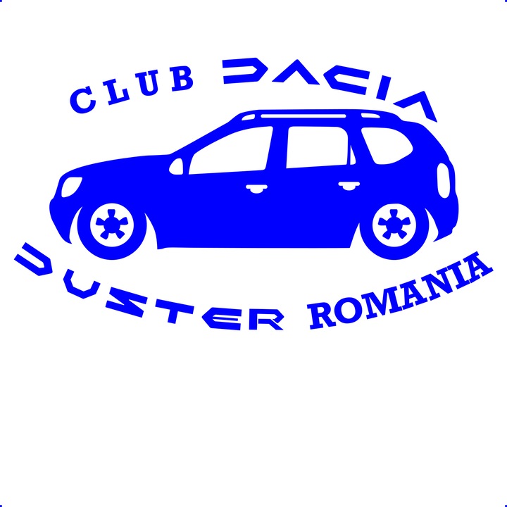Sticker auto club-dacia-duster-romania-low, Cri-Flo, Culoare Albastru, Marime 21 cm