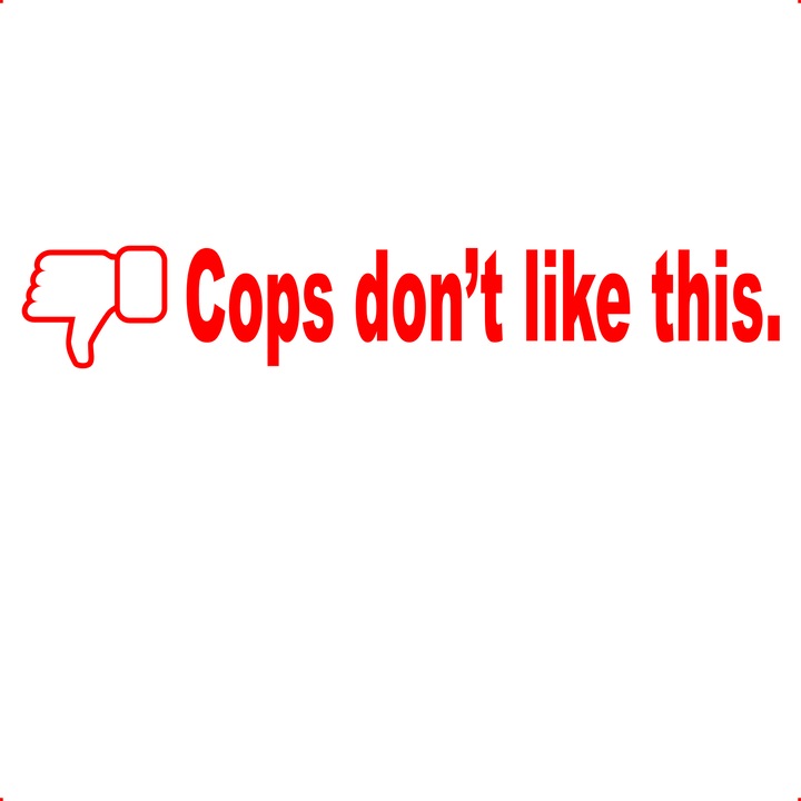 Sticker auto cops-dont-like-this, Cri-Flo, Culoare Rosu, Marime 21 cm