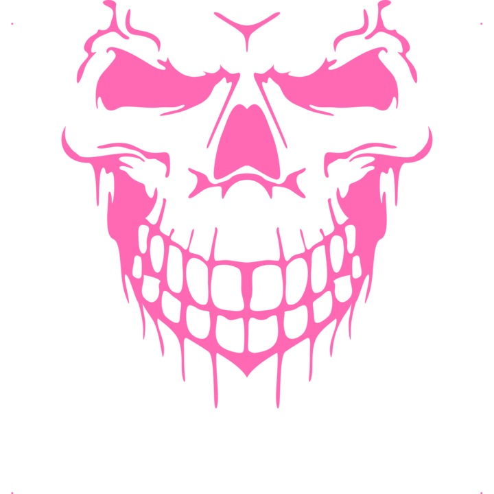 Sticker auto craniu-v2, Cri-Flo, Culoare Roz, Marime 21 cm