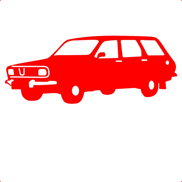 Sticker auto dacia-1300-break, Cri-Flo, Culoare Rosu, Marime 21 cm