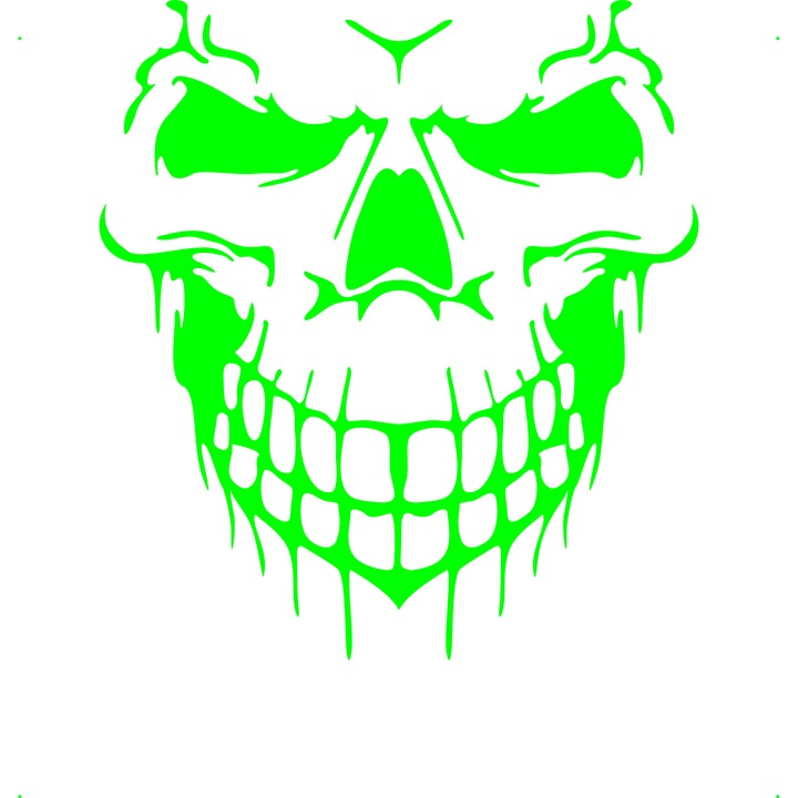 Sticker auto craniu v2, Cri Flo, Culoare Verde, Marime 21 cm