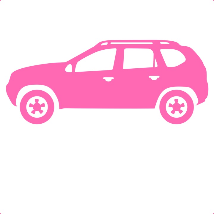 Sticker auto duster, Cri Flo, Culoare Roz, Marime 21 cm