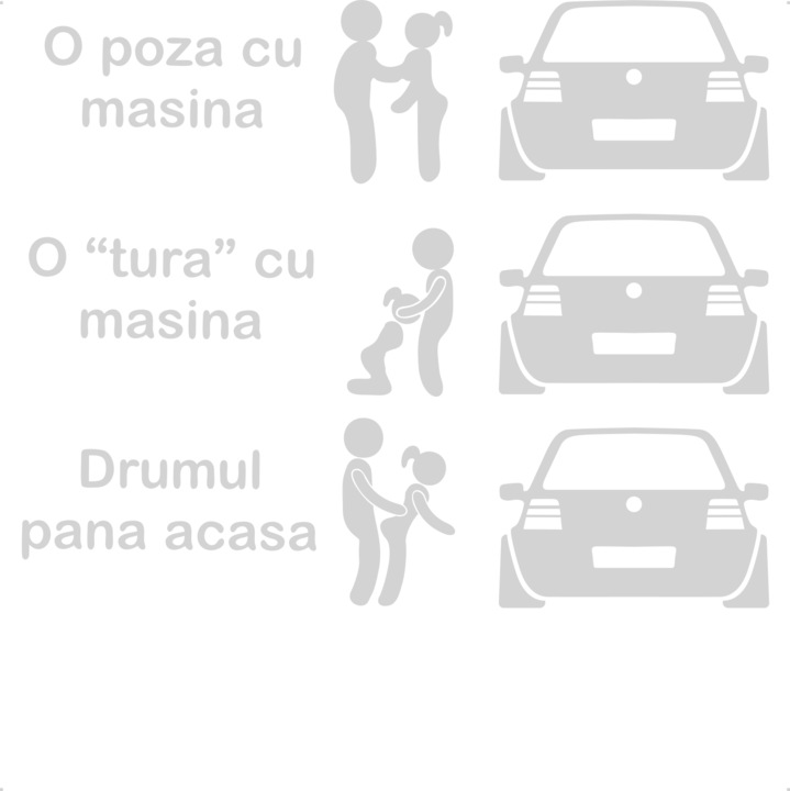 Sticker auto drumul tura poza golf, Cri Flo, Culoare Alb, Marime 21 cm