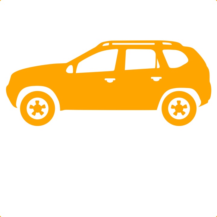 Sticker auto duster, Cri Flo, Culoare Portocaliu, Marime 21 cm