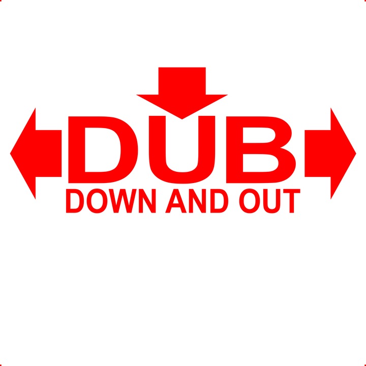 Sticker auto dub-down-and-out, Cri-Flo, Culoare Rosu, Marime 21 cm