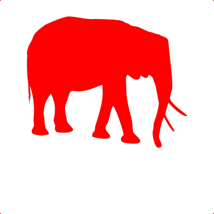 Sticker auto elefant v1, Cri Flo, Culoare Rosu, Marime 21 cm