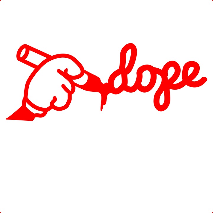 Sticker auto dope v2, Cri Flo, Culoare Rosu, Marime 21 cm