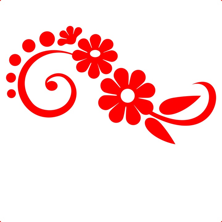 Sticker auto floare v2, Cri Flo, Culoare Rosu, Marime 21 cm